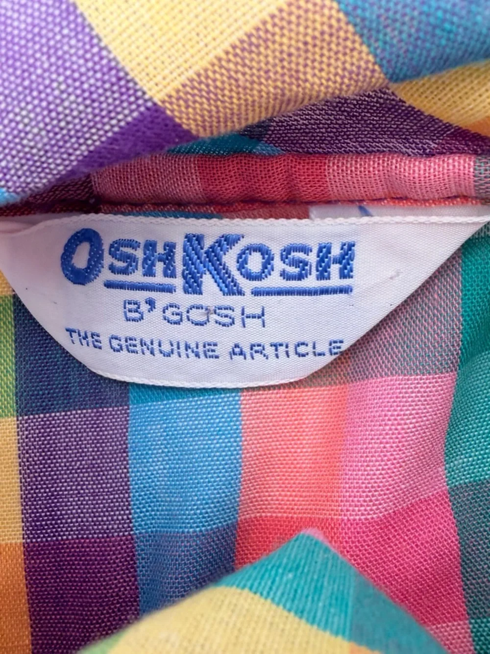 Vintage Oshkosh Tie Neck Button Up Blouse Top Girls Kids